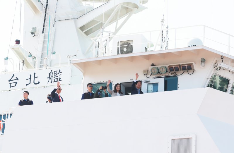 台船承造「台北艦」成軍暨 高緯度遠洋巡護船第一艘「西拉雅號」命名下水聯合典禮