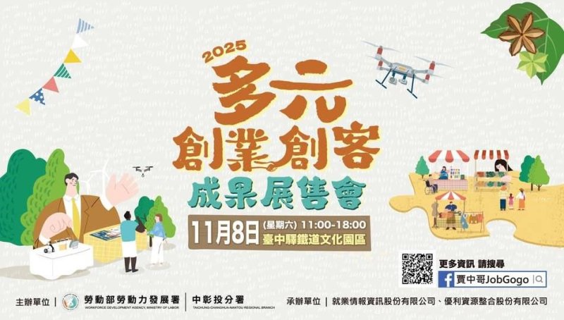 玩創意、拚創業、助共好！ 中台灣最狂市集「2025多元創業創客成果展售會」週末熱鬧登場