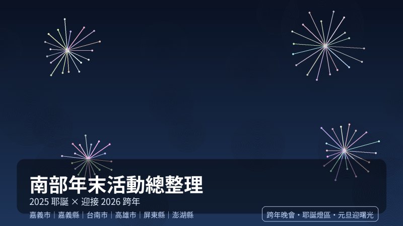 迎接2026！嘉義、台南、高雄、屏東、澎湖跨年晚會懶人包出爐