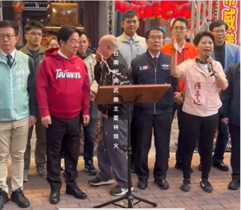 賴清德大年初二走春台南祀典武廟發福袋　武廟主委疑受諾羅影響突嘔吐、活動一度中斷