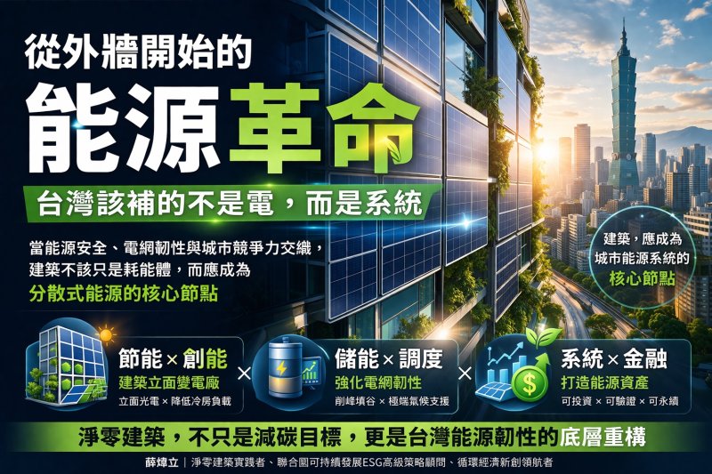 睿田能源從外牆開始的能源革命：台灣該補的不是電，而是系統