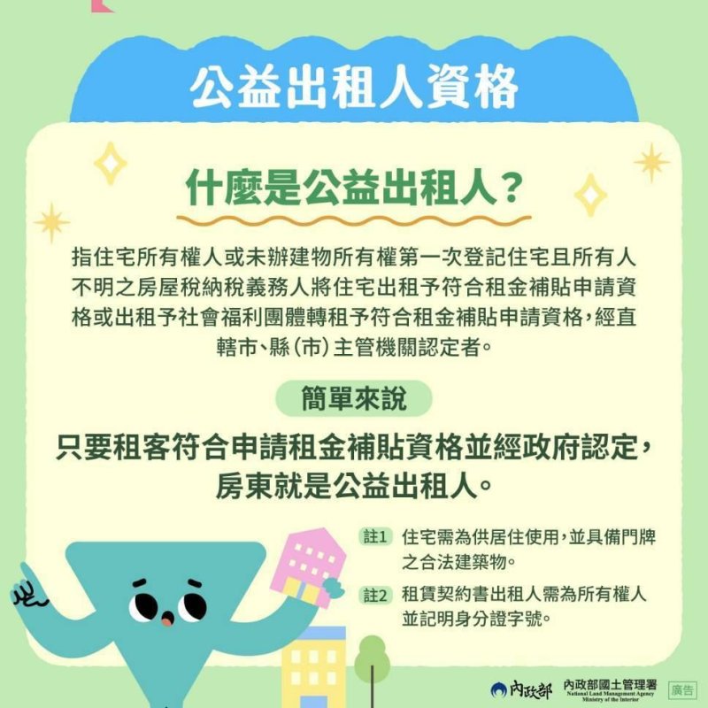 鼓勵加入公益出租人 都發局：每屋每月最高綜合所得稅免稅額1.5萬