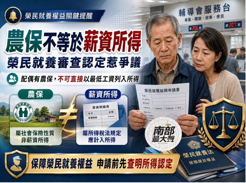 有農保就不能申請榮民就養？退輔權責引關注　農民退休儲金不應逕列薪資所得