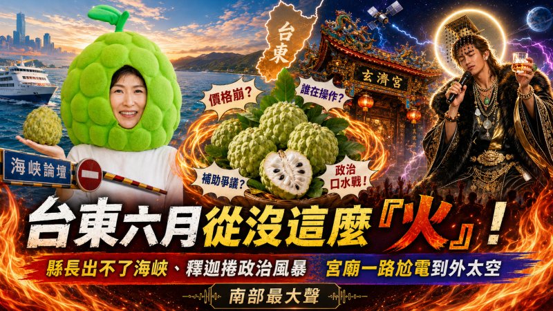 台東六月從沒這麼「火」！縣長出不了海峽、釋迦捲政治風暴　宮廟一路尬電到外太空