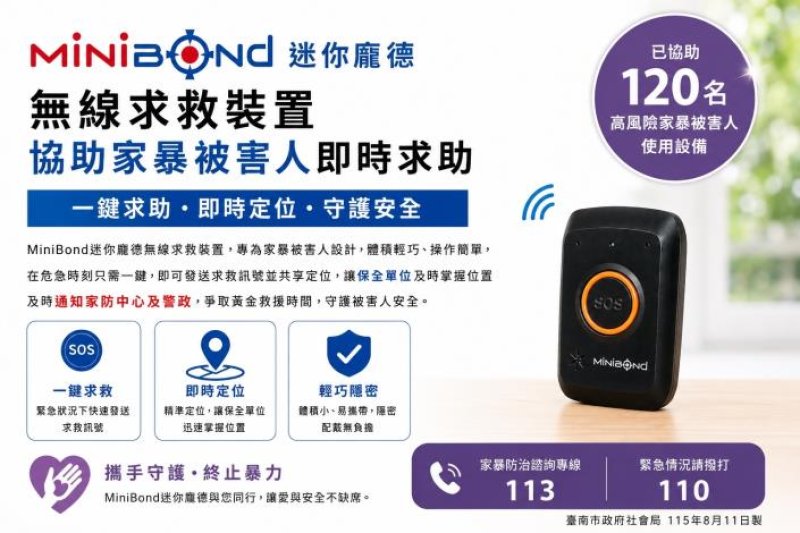 數位科技搶救家暴受害者！Minibond求救裝置即時阻暴