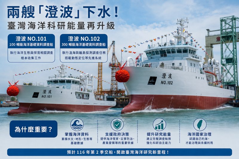 【新聞分析】不只是兩艘船下水　「澄波101、102」背後的海洋資料自主與台灣新戰略