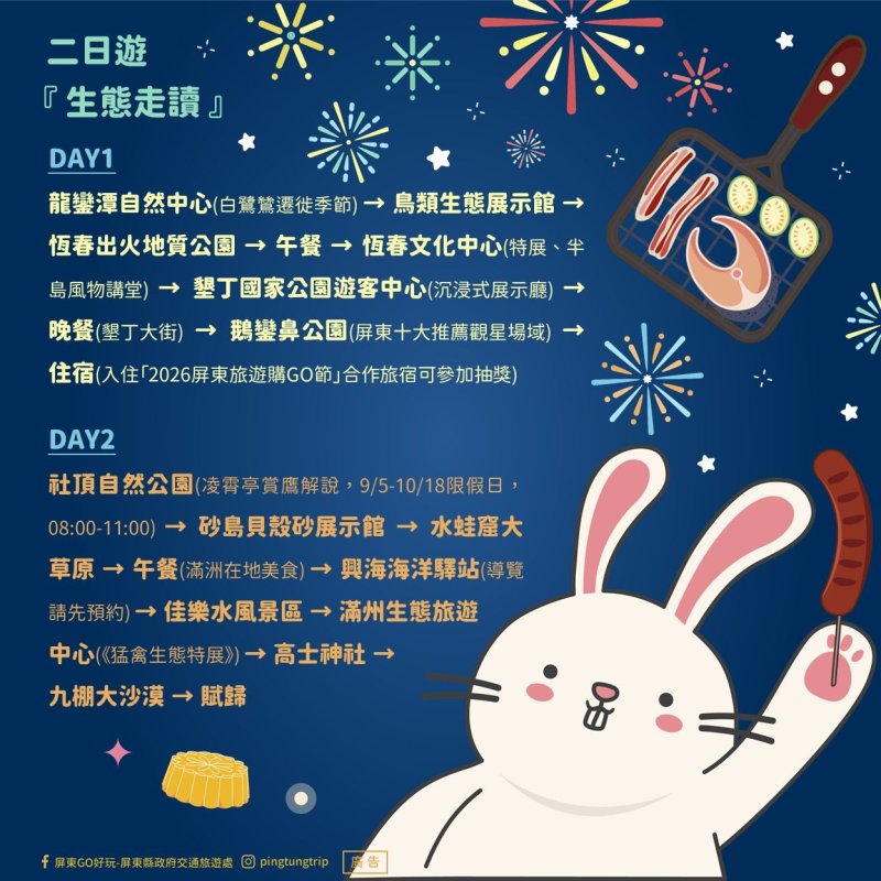 中秋連假暢遊屏東　生態走讀與藝文行程帶你深度感受在地風情