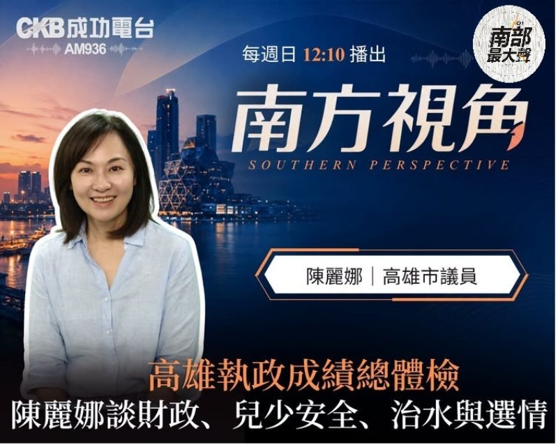 【南方視角】 陳麗娜談高雄治理　從兒虐、天坑到財政債務　籲市府正視制度漏洞