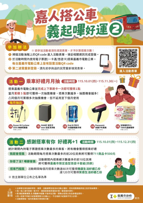 搭公車就有機會中獎！電子票證乘車好康再加碼