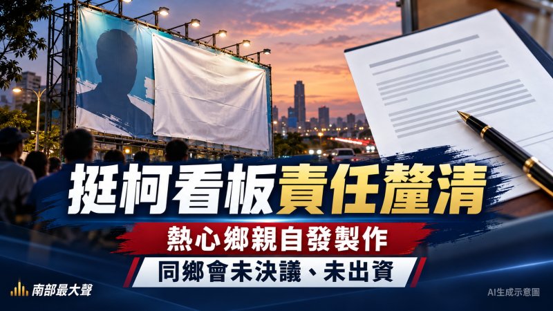 挺柯看板責任釐清！屏東同鄉會：熱心鄉親自發製作　會方未決議、未出資