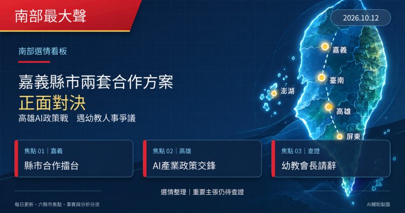 嘉義縣市兩陣營搶打跨域合作　高雄AI政策戰遇幼教後援會爭議