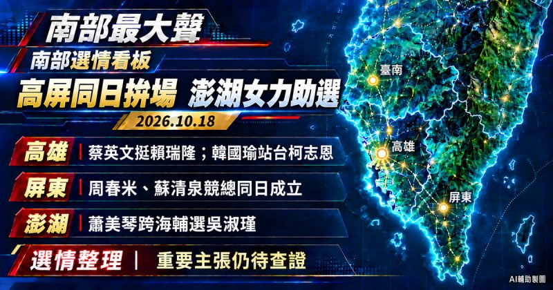 高雄、屏東藍綠大拚場　蕭美琴跨海助吳淑瑾、晚間再赴鳳山