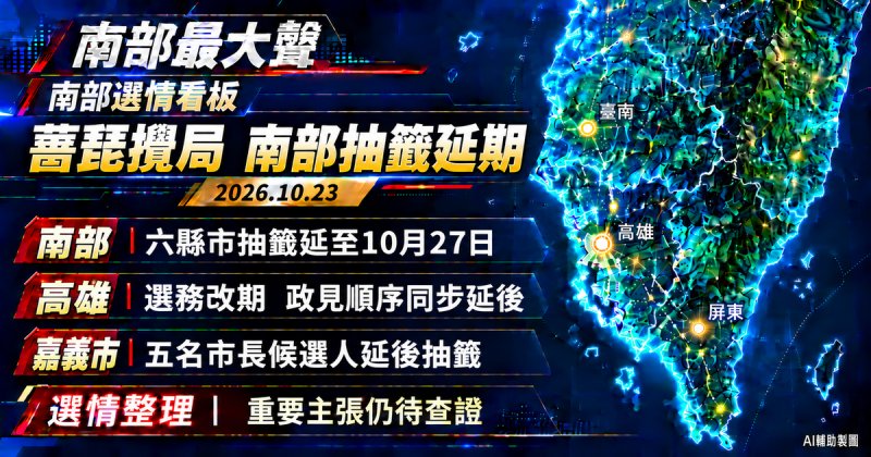 薔琵攪亂南部選戰　六縣市候選人號次抽籤延至27日
