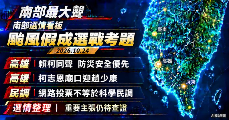 颱風假成高雄選戰考題　臺南、高雄網路投票結果須慎讀