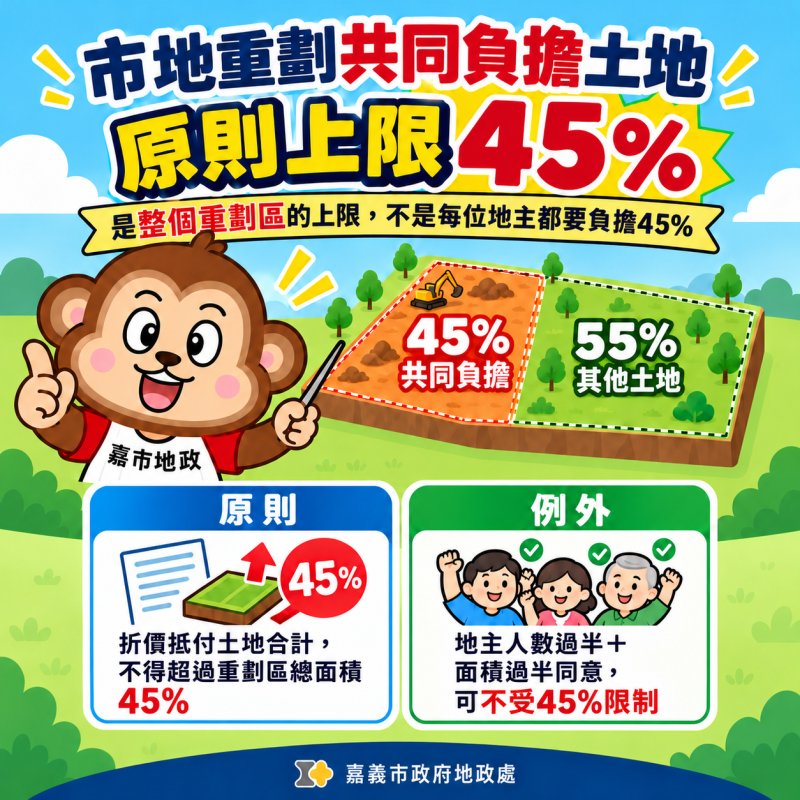 市地重劃地主權益必看！45%土地負擔比例完整解析