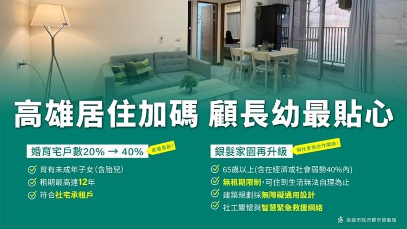 高雄居住加碼 顧長幼最貼心