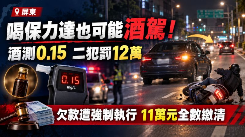 提神變酒駕!  執行署點出紅線  酒駕男心服掏腰包